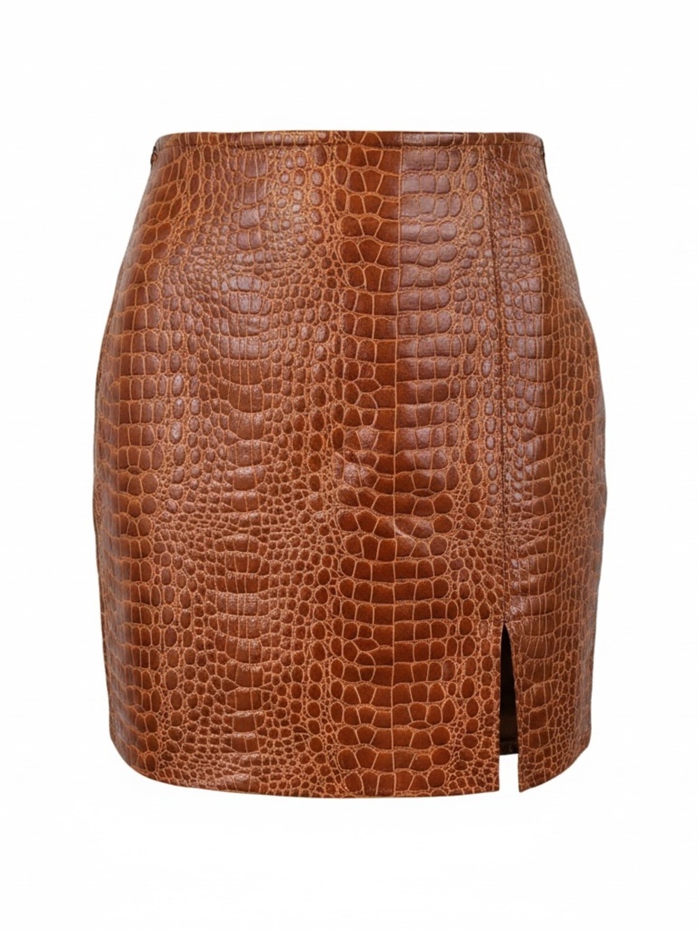 Motel Rocks Brown Croc Faux Leather Mini Skirt size Medium 🔥❤️